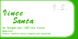 vince santa business card